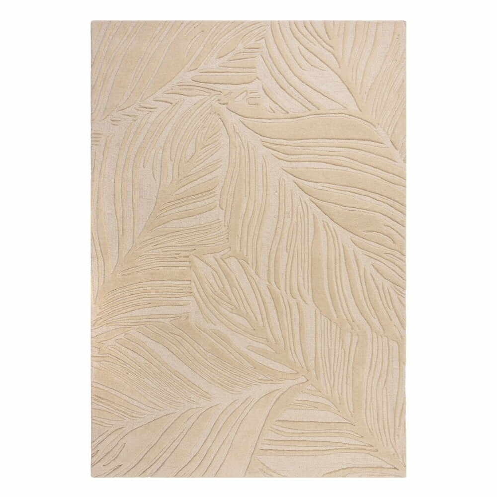 Covor din lână Flair Rugs Lino Leaf, 160 x 230 cm, bej