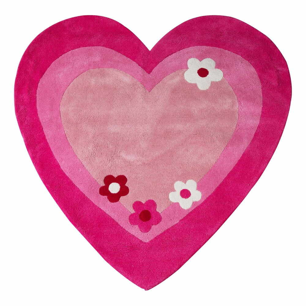 Covor pentru copii roz 100x100 cm Love Heart – Premier Housewares