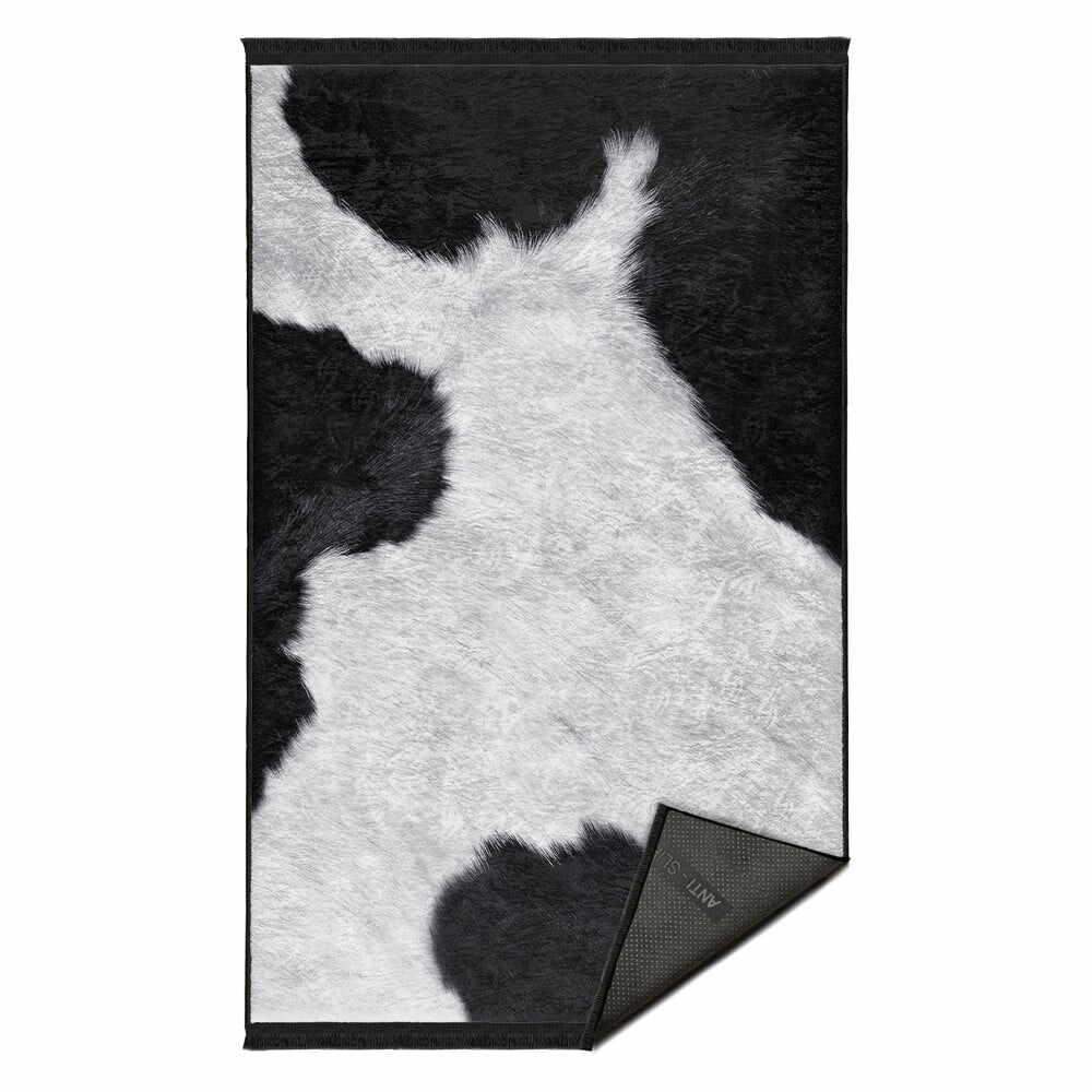Covor alb-negru de tip traversă 80x200 cm – Mila Home