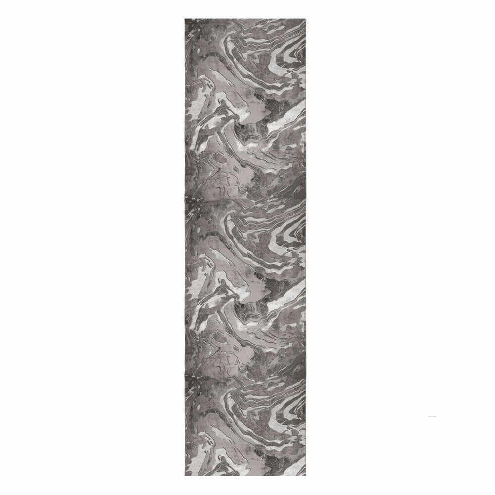 Covor tip traversă Flair Rugs Marbled, 80 x 150 cm, gri